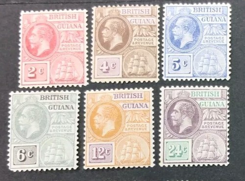 BRITISH GUIANA 1913 2c to 24c SG 260 - 265 Sc 179 - 184 MH