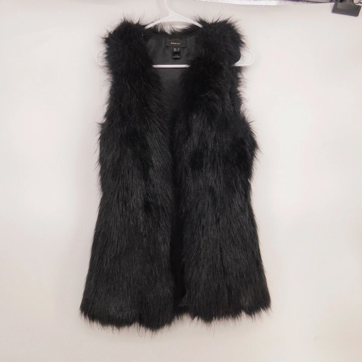 Black fuzzy vest clearance womens