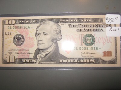 Federal Reserve Star Notes from the 2004A series - 4 $10 notes from San Fran. 