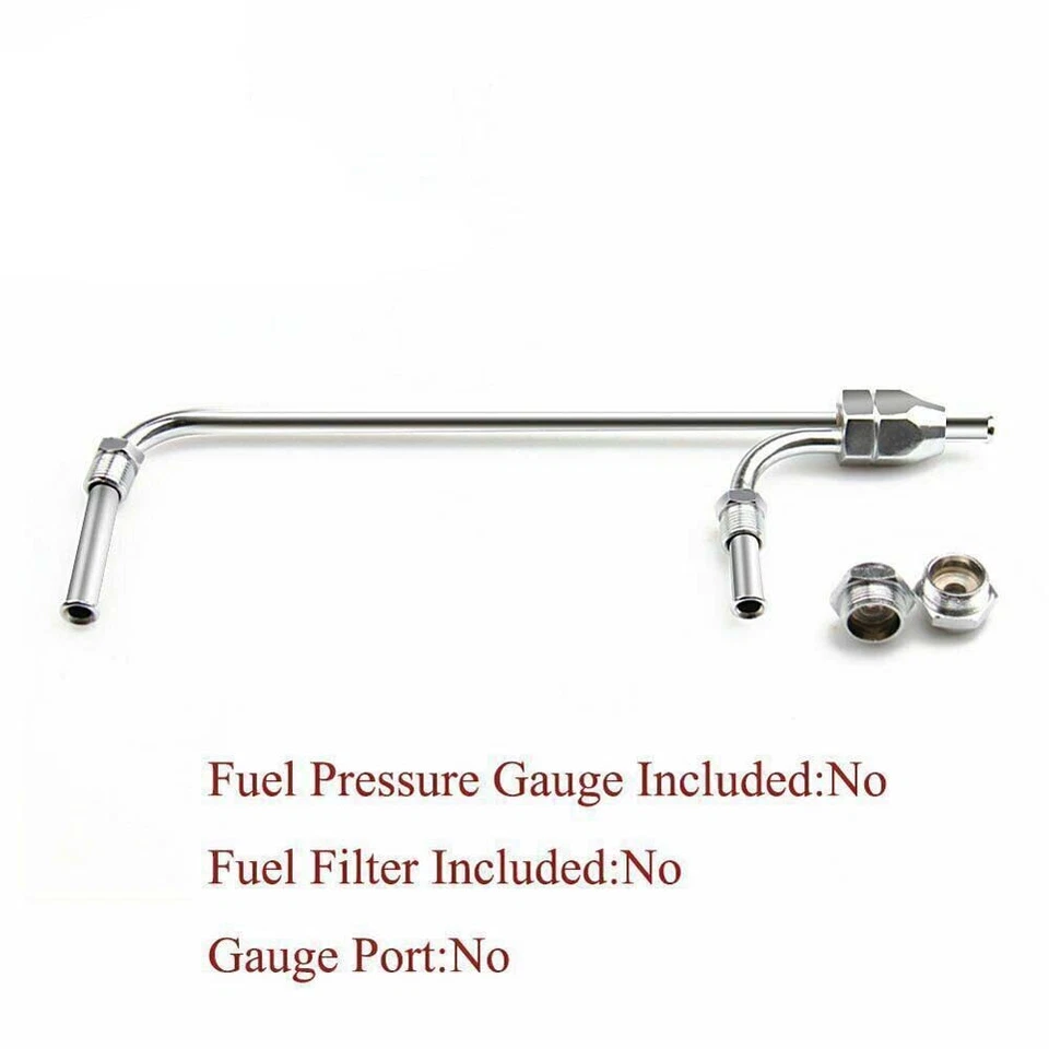 Línea de combustible de doble alimentación cromada para carburador Holley 4150 doble bomba ajuste manguera de 3/8" Foto 4 de 4