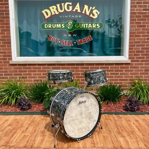1959 Ludwig New Yorker Drum Set Black Diamond Pearl Trans Badge 22/12 w/ 5.5x14