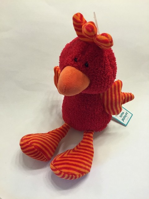 Jellycat Rattily Rooster Plush Red Orange Soft Toy Stuffed Animal Rattle Stripes | eBay