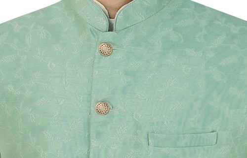 Men Indian Pakistani Koti Pastel Floral Wedding Theme Waistcoat Jacket Only 1045 - Picture 5 of 5