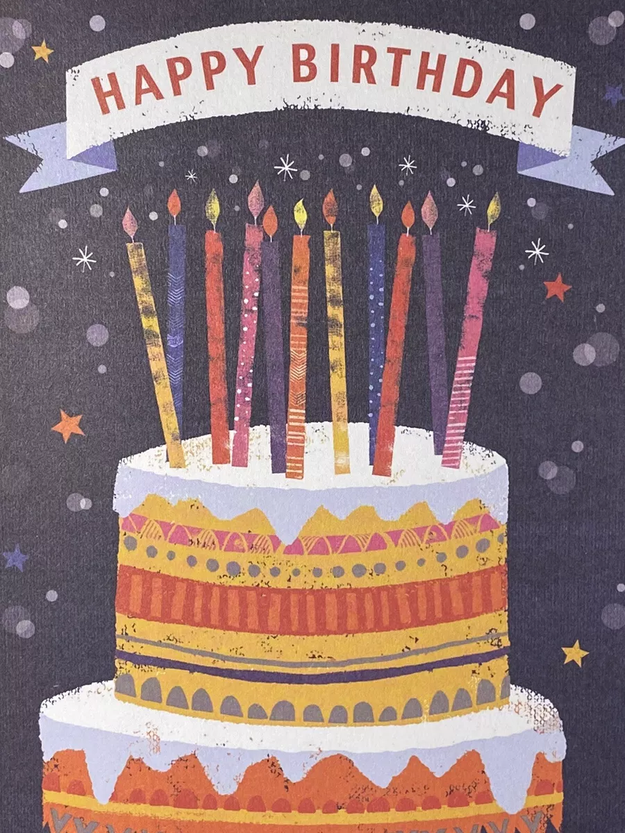 Happy Birthday Cake Greeting Card Husband Wife Sister Brother Aunt ...