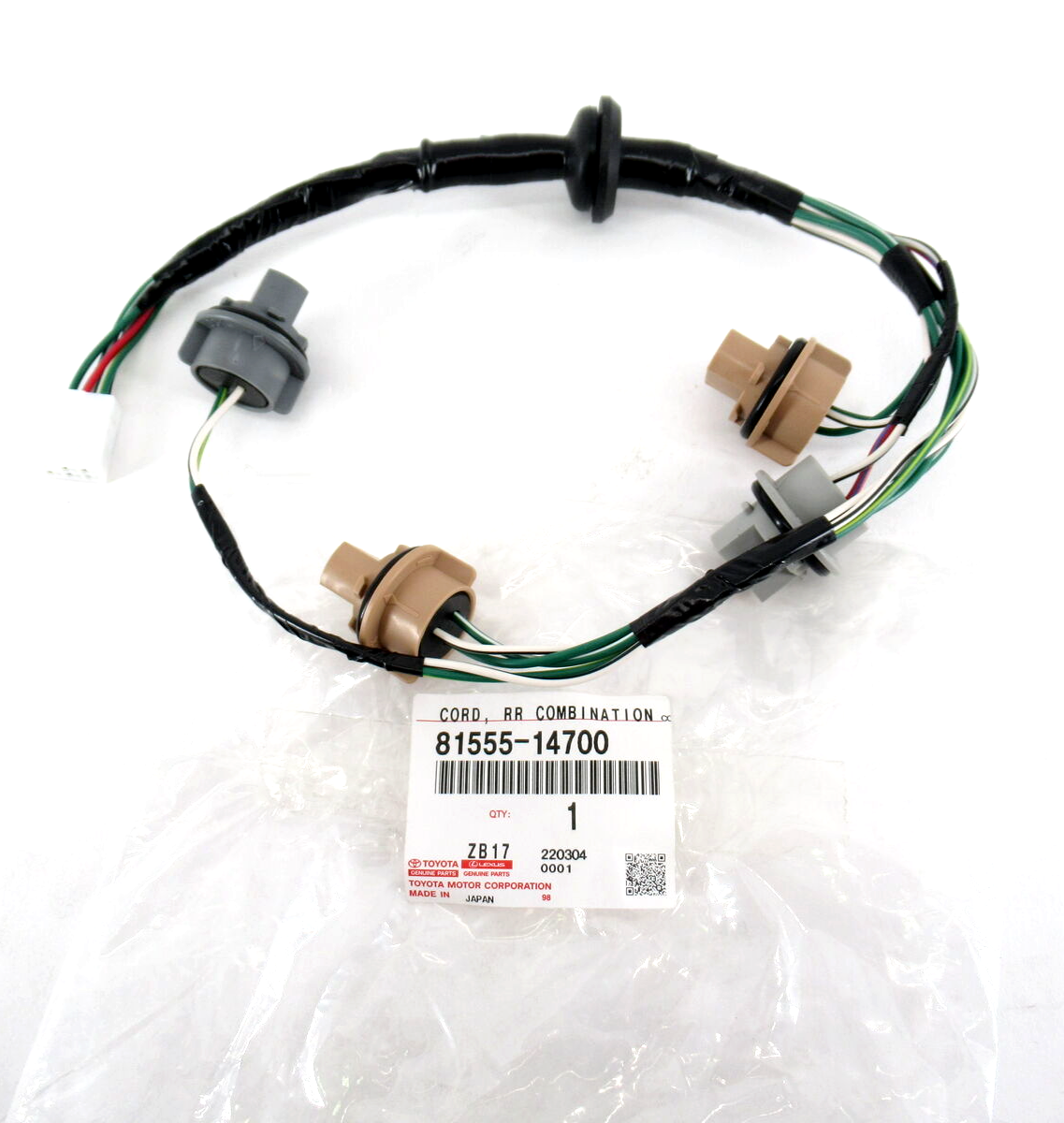 Genuine OEM Toyota 81555-14700 Tail Lamp Rear Socket Wire Harness