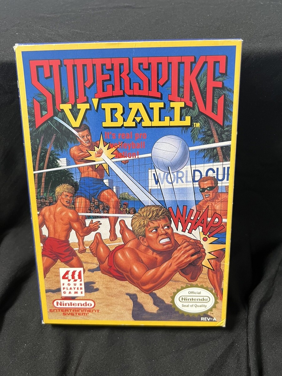 Super Spike V'Ball Excellent Condition CIB Nintendo NES Authentic