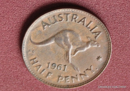 * 1961 HALFPENNY SPEAR CRACK ON P OF PENNY LUMP ON A OF ELIZA CIRCULATED #KTY2 - Picture 8 of 9