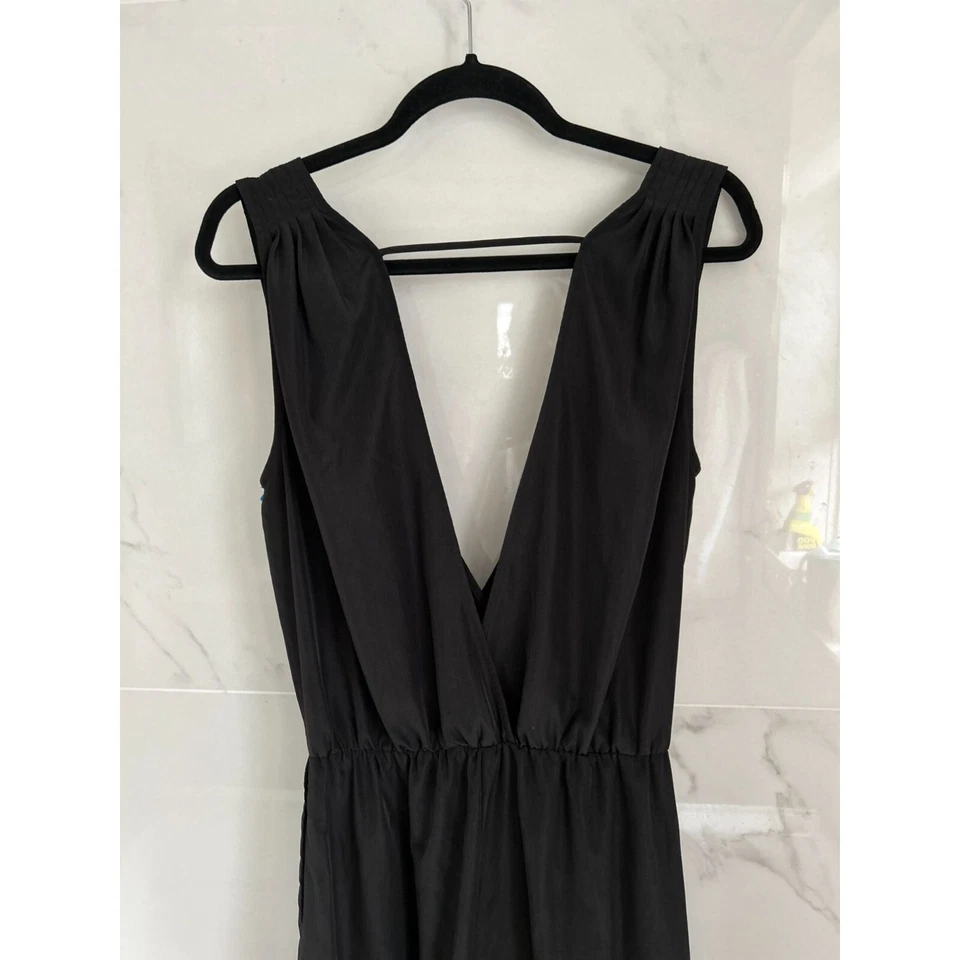 Mono negro PARKER pierna ancha sin mangas cuello en V talla pequeña Foto 4 de 4