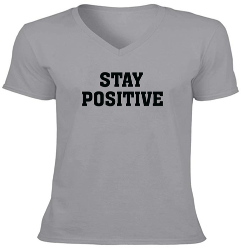 Stay Positive Herren Unisex V-Ausschnitt T-Shirt sarkastisch Zitat Shirt Spruch Tee S~2X - Bild 12 von 19