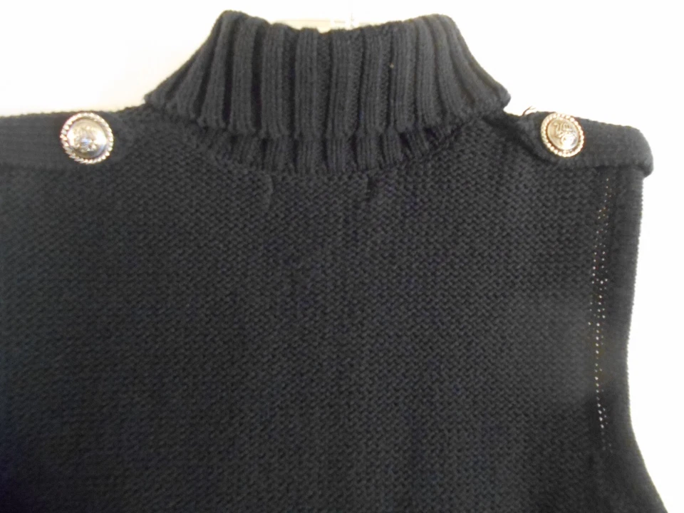 Colete Suéter Style Co. Feminino P/M Preto Tom Prata Botões Gótico Grunge - Imagem 4 de 4