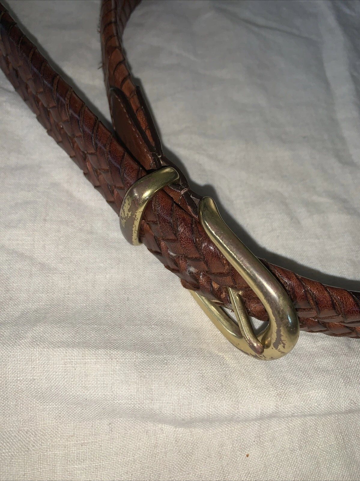 Coach Cintura Pelle Tessuto Peperoncino Fibbia Oro Uomo 98 Cm