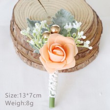 10x Groom Boutonniere Flower Corsage Artificial Rose Multicolor Wedding Cute Set