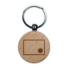 Certificate of Achievement Diploma Engraved Wood Round Keychain Tag Charm
