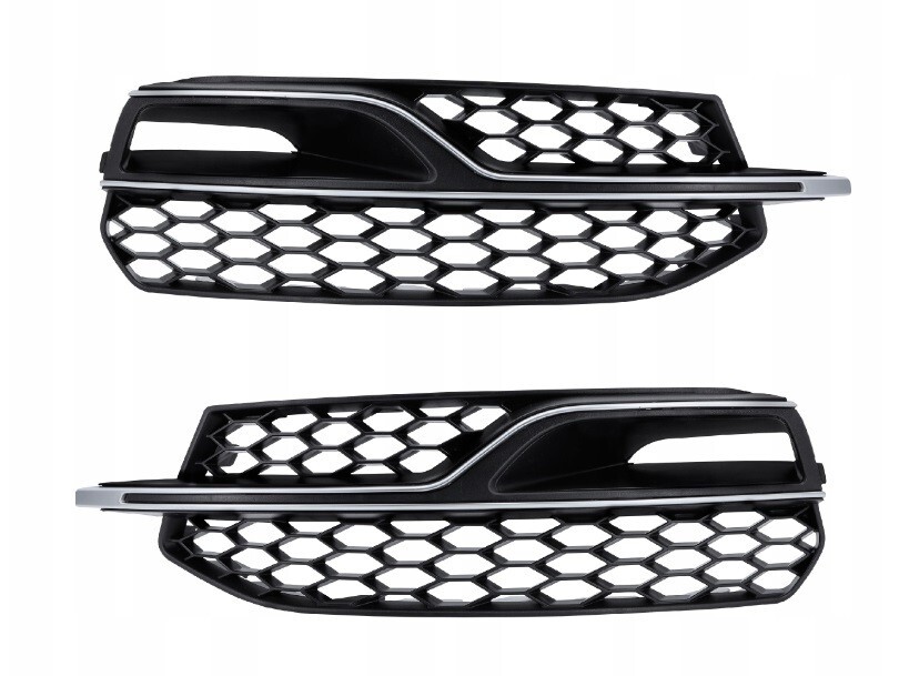 Grille de calandre Audi A3 8V look RS avec inserts chromés et mailles noires