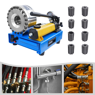 #ad High Pressure Manual Hydraulic Hose Crimper Hose Pipe Crimping With 8 sets Molds $551.85