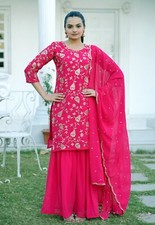 BOLLYWOOD SALWAR KAMEEZ PAKISTANI INDIAN WEDDING PARTY WEAR DRESS SUIT SHARARA