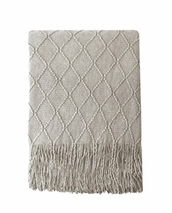 Cotton Throw Blanket Queen 90 X 90 inches, Beige ...