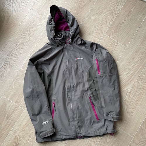 Berghaus Womens Atira Gore-tex Jacket Waterproof Windbreaker Hooded Gray Size 16