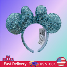 Loungefly Disney. Parks Resort Ears Minnie limited Ribbon Sequin Blue Headband