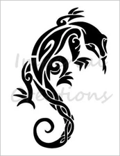 LIZARD Monitor Tegus Tribal Reptile 8.5" x 11" Stencil Plastic Sheet NEW S250