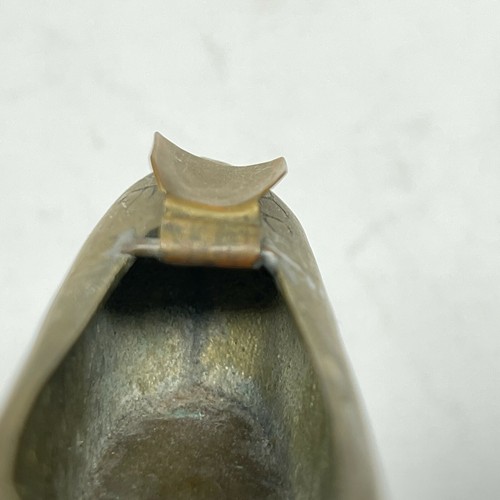 Pair of Miniature Antique Brass Metal Shoe Astray Chinese Dragon Etched 3" Long - Picture 4 of 9