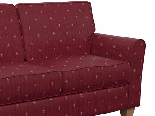Essentials Upholstery Drapery Fleur de Lis Fabric Burgundy Gold / Ruby Medallion - Imagen 3 de 4