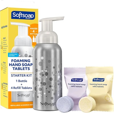 Softsoap Foaming HandSoap Starter Kit Aluminum Bottle Pump Refill Tablets
