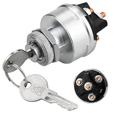 Ignition Switch with Key, 4 Position Universal Key Ignition Switch 12v for Car,