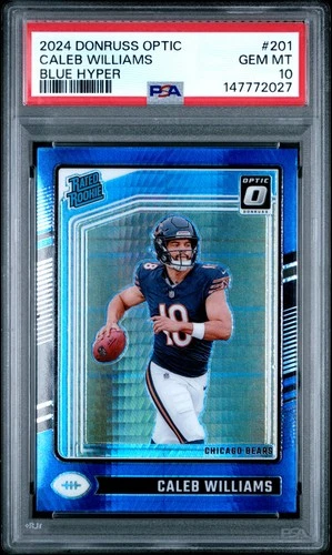 2024 PANINI DONRUSS OPTIC BLUE HYPER #201 CALEB WILLIAMS ROOKIE RC PSA 10