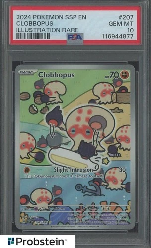 2024 Pokemon Surging Sparks En #207 Clobbopus Illustration Rare PSA 10 GEM MINT