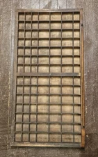 Antique Wooden Printer Drawer Letterpress Type Tray 16.5x32.5” 