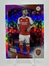 Bukayo Saka 2025-26 Topps UEFA Purple Easter Egg Foil Parallel #12 Arsenal