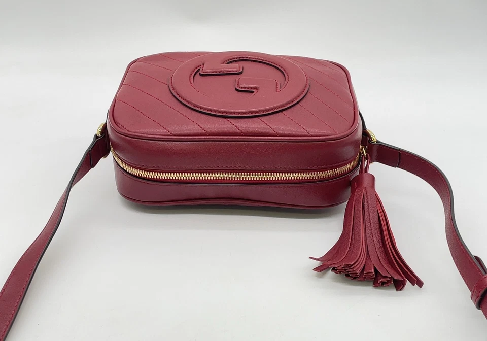 Auth Gucci 742360 Blondie Tassel Leather Red Shoulder Bag W/Dustbag SB020013 - Image 4 of 4