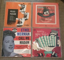 Vintage 1950s 10" Vinyl Four Record Lot. RCA Victor Decca Pontiac Merit Records.