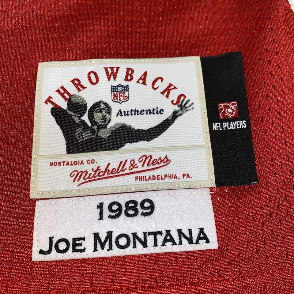 Camiseta deportiva 100 % auténtica Joe Montana Mitchell & Ness 1989 San Francisco 49ers 44 L Foto 2 de 4