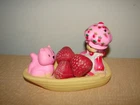 Vintage Strawberry Shortcake & Custard Bath Soap Dish Boat 1983 HTF w/Orig Soaps