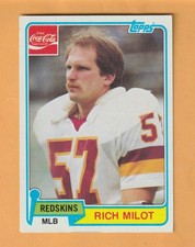 Rich Milot Washington Redskins 1981 Coke #4 Penn State Nittany Lions