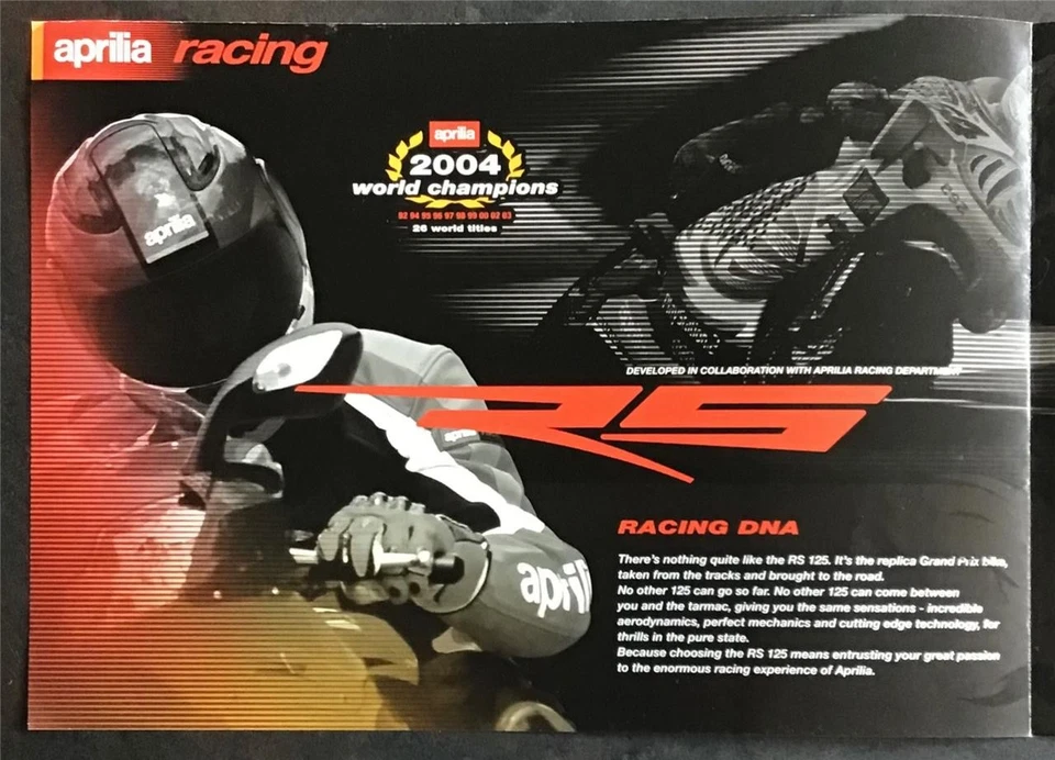 APRILIA RS125 REPLICA MOTORCYCLE Sales Brochure For 2005 #13/2005 - Image 2 of 4