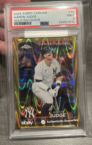 2024 Topps Chrome Aaron Judge Gold Raywave 12/50 SSP PSA 9 #50 Yankees