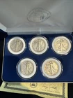 1941-1945 Liberty Walking Half Dollar 5 Coin Set AG About Good 90% Silver 50c