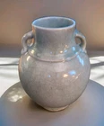 POTTERY 8.5" Green Two Handle Vase