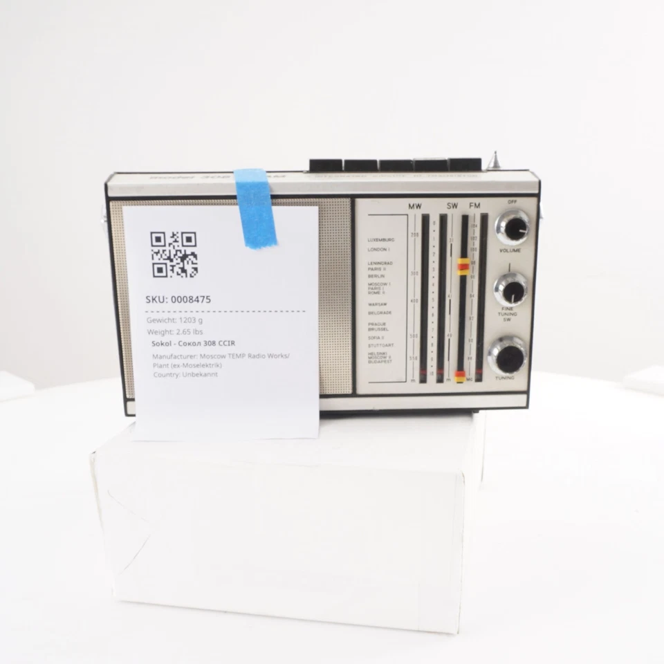 Moscow TEMP Radio Works Сокол 308 CCIR 1976 Soviet Union (UdSSR) Transistorradio - Bild 2 von 4