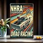 1pc Vintage NHRA Championship Drag Racing Tin Metal Signs, 8x12 inches Retro Iro