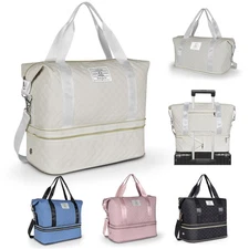 Travel Duffle Bag for Women Men, Expandable Weekender Overnight Bags with Sho...