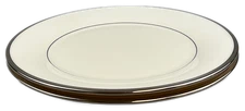 Lenox Solitaire Dinner Plate Ivory Platinum Dishwasher Safe USA Set of 2