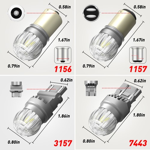 AUXITO LED Bulbs Reverse Tail Stop Brake Turn Signal Light 7506 7528 7443 3157NA - Picture 2 of 23