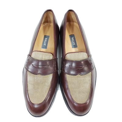 BALLY Carena Penny Loafers Sz 8.5 D Brown Leather Made In  display picture 1