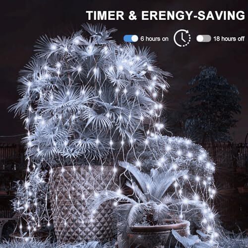 Battery Powered Christmas Net Lights, 4.9ft x 4.9ft 100 LED Net Lights