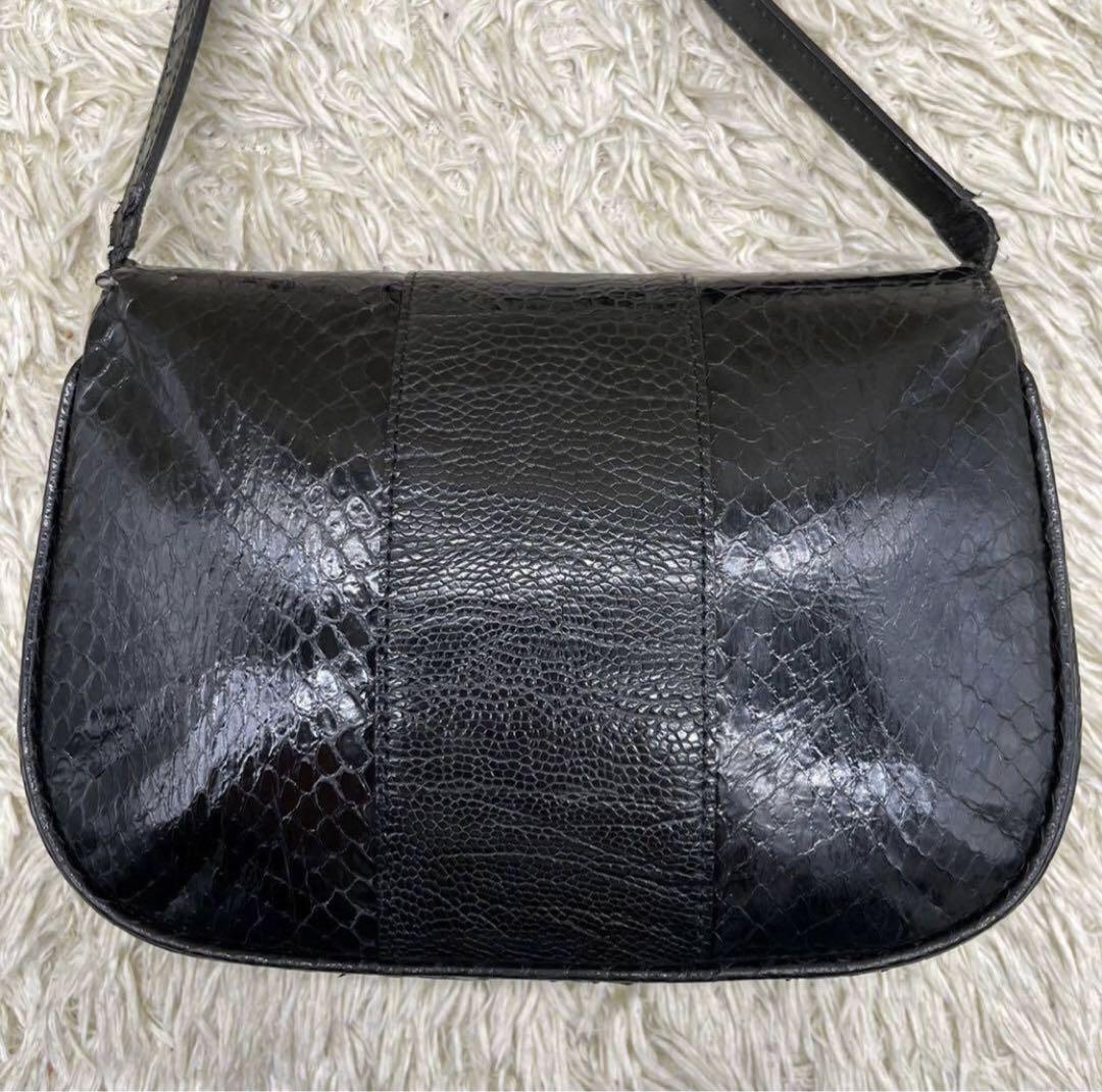 Autentica borsa a tracolla YVES SAINT LAURENT nera coccodrillo vintage pelle YSL