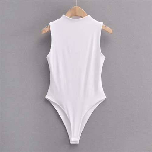 Womens White Sleeveless Tank Top Bodysuit S, M eBay